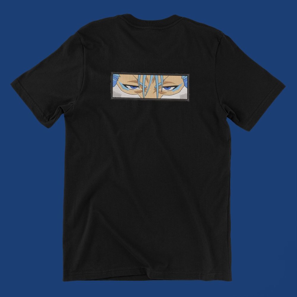 New- White&black Embroidered anime box T-shirt
